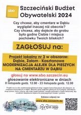 Dziękujemy za głosowanie na modernizację alejek na cmentarzu w Dąbiu